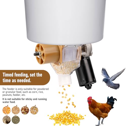 Automatic Chicken Feeder with Timer, Duck Feeder | 16 Groups of Timed and Fix-quantity Chicken Feeders No Waste for Chickens, Ducks, Geese, Pigeons, Fish, Dogs, Fish, Cats