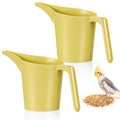 2 Pack Bird Feeder Scoop Set,Pet Food Bird Seed Scoop Large Capacity Suitable Narrow Spout Suitable for Tube Feeders Birds Chicken Livestock Restaurant Kitchen (Beige) - color: Beige