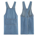 Adult Jour Denim Apron with Front Pockets | Cross Back Aprons Lightweight, Durable & Stain-Resistant for Kitchen Cooking, Gardening, Gift for Women, Man