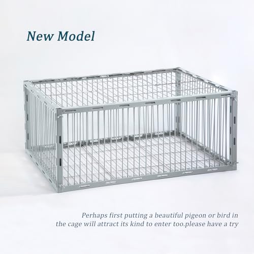 Pigeon Trap with Escape-Proof Design,Pigeon Cage with One-Way Entry,Ideal Pigeons Coop,Chicken and Bird Trap Cage,Portable & Easy Assembly,Unharmful Made of High-Strength Iron with Anti-Rust Paint - size: 23.8"L x 17.2"W x 10.2"H
