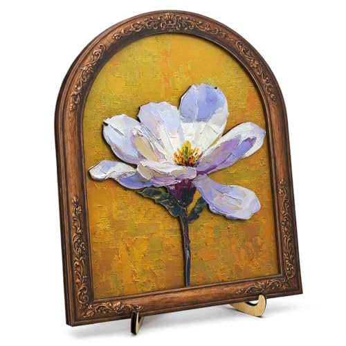 Vintage Single Flower Wall Art Sign for Bathroom Decor, Cottagecore Botanical Wall Decor, 8x10 Inch - color: Flower