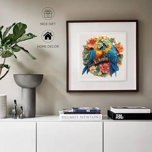 Ruikiyart Puzzles for Adults 500 Pieces, Wooden Puzzles Parrots | Bird Puzzle Unique Shaped Puzzle Games Challenge, Puzzle Gifts for Couples Home Decor, 5 mm Thick(16.3"*16.5") - color: Parrots, size: 500 Pieces