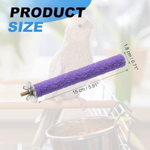 Bird Perch Stand, Colorful Paw Grinding Stick, Wood Rough-surfaced Perch Parrot Stand 15 x 1.8 Cm, (Purple, 2 Pcs), Intended for Home/Animal Parks/Pet Stores - color: Purple, size: 15 x 1.8 cm / 5.91 x 0.71 inch