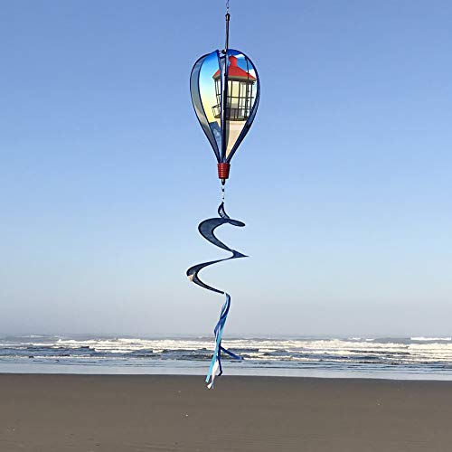 In The Breeze 0987 Coastal Lighthouse Hot Air Balloon-6 Panel Wind Decoration - color: Coastal Lighthouse