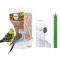 IBWell Set of 3 Automatic Bird Feeders and Waterers for Cage, No Mess Seed and Parrot Water Dispenser, Perch for Cages