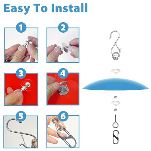 13" Bird Feeder Rain Guard, Hummingbird Feeder Shade Dome Cover, Hanging Baffle for Bird Feeder Pole,Smart Birds Feeder's Umbrella(Translucent Blue), 1 Pack - color: Translucent Blue, size: 13Inch / 1 Pack
