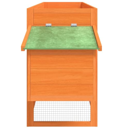 Wooden Chicken Coop, Outdoor Poultry Cage Hen House with Wire Fence, Solid Pine Wood Small Animal Hutch for Backyard and Garden, Rectangular, 19.7 x 80.3 x 33.1 Inches