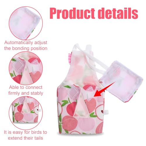 4 Pcs Bird Diaper Reusable Cute Parrot Diapers with Waterproof Inner for Cockatiel Budgie Canary Pet Bird