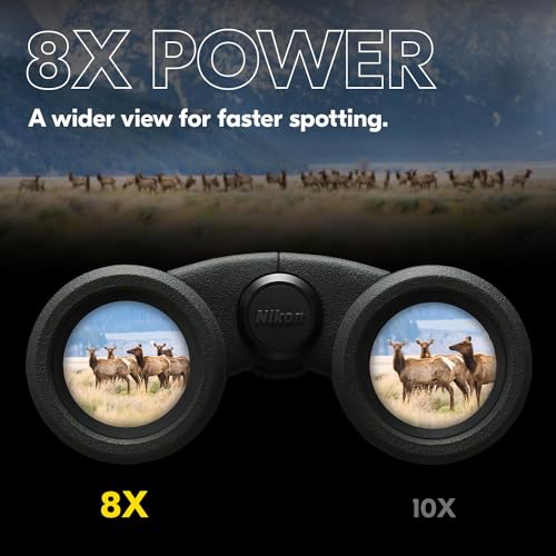 Nikon PROSTAFF P3 8x30 Binocular | Waterproof, fogproof, rubber-armored compact Binocular, wide field of view & long eye relief | Official Nikon USA Model | Waterproof, fogproof, rubber-Armored Compact Binocular, wide Field of View, long Eye Relief - size