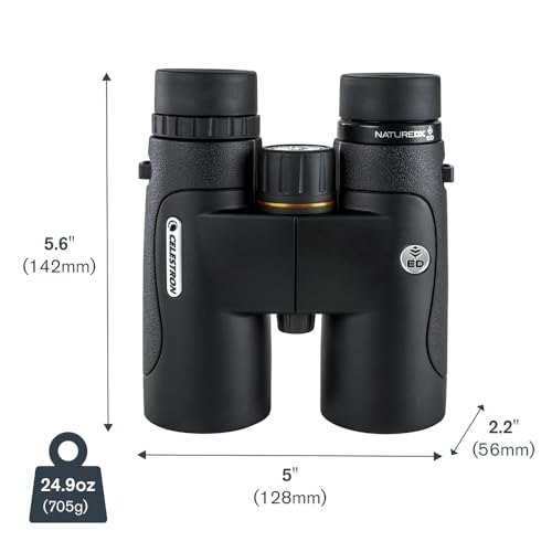 Celestron Nature DX ED 8x42 Premium Waterproof Birding Binoculars | ED Glass for True-to-Life Color, Fully Multi-Coated Optics & Phase Coated BaK-4 Prism, Sharp Edge-to-Edge Views, Waterproof - size: 8x42 Nature DX ED, style: Nature DX 8X42 ED