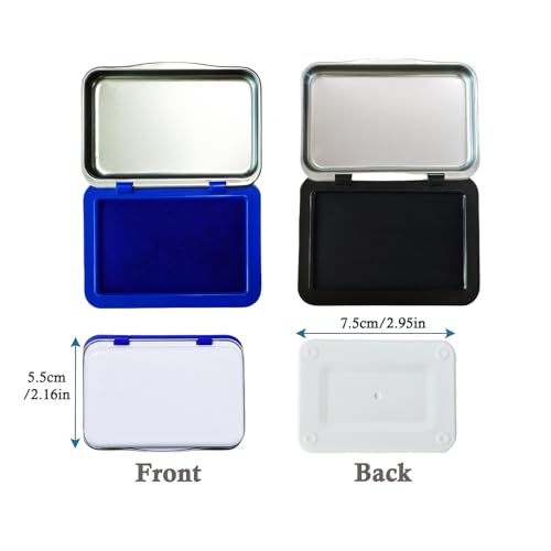 2PCS Egg Date Marking Stamp Ink Pad, 2.95 x 2.16 inches, for Fresh Eggs, 2 Pack (Blue&Black) - color: Blue&black