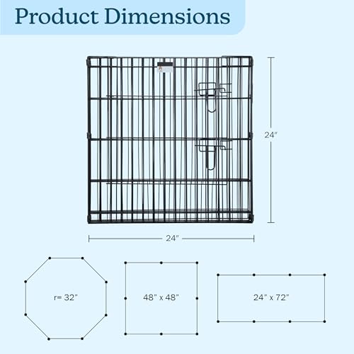 Pet Trex 24" Exercise Playpen for Dogs Eight 24" x 24" High Panels with Gate