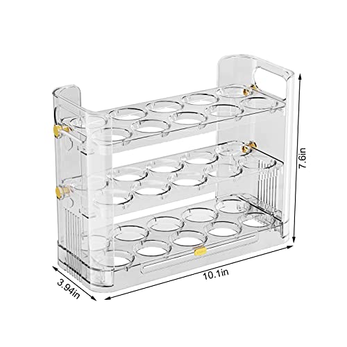 Reversible Egg Holder for Refrigerator and Countertop - Clear 30-Egg Storage Tray