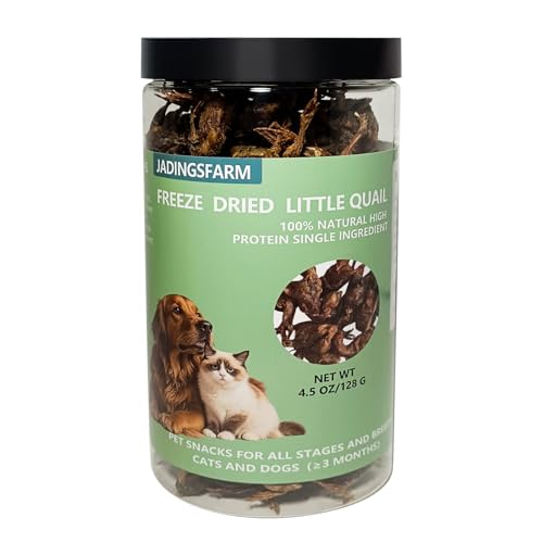 Freeze Dried Little Quail, 4.5 Oz Quail Dogs Cat Treats, Single Ingredient Freeze Dried Cat and Dog Treats Delicious Training Snacks, Natural Food Healthy Animal Protein Pet Food - size: 4.5 Ounce (Pack of 1)