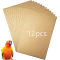 Hamiledyi 12 PCS Bird Gravel Paper Special Sea Sand Liner for Page Parrot Cage Gravel Paper Mat 17x11 Inches Disposable Cushion Pads for Bird Parakeet Budgie