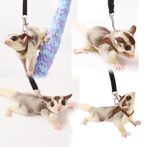 MANON ROSA Sugar Glider Harness and Leash Set, Adjustable 3 Pcs Vest, Orange - color: 01 Orange
