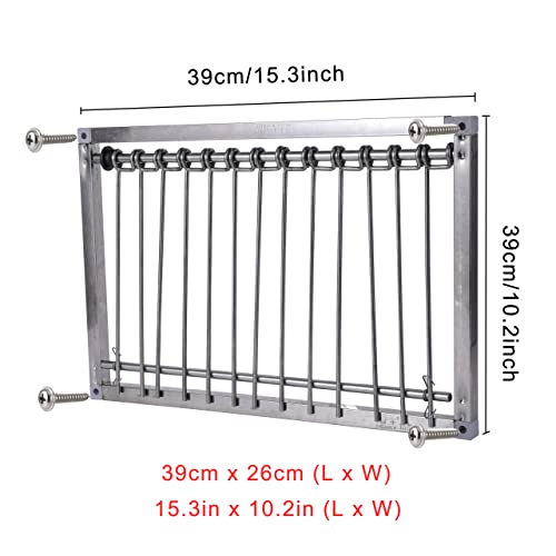 1PC Bird Cages Pigeon Trap Door Stainless Steel Wire Bars Frame Entrance U-Trap for Pigeon Birds House Door (39 * 26 cm) | Stainless Steel Wire Frame Entrance for Pigeon House Doors, Secure U Trap Design Helps Capture and Manage Bird Entry - size: 15.4"L