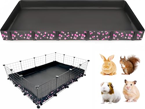 DZWLKJ Waterproof Guinea Pig Cage Liner,Washable Tarp Bottom Base,Cherry Graphic,36"x48", Reusable for Rabbit, Chinchilla, Hedgehog, Ferret & Other Small Animals. - size: C&C 3x4(36x48 inches)