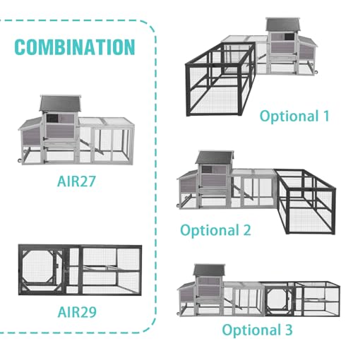 Suumerpety Heavy-Duty Metal Chicken Coop Run Extension - 14.3 sq ft Lockable Outdoor Playpen for Chickens, Ducks, Rabbits | Predator-Proof Design, Expandable Panels & Weather-Resistant Frame