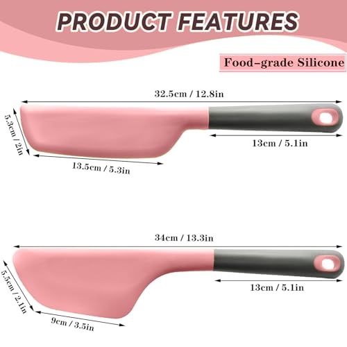 Silicone Omelette Spatula Turner, Flip Fold Omelet Turner, 13Inch | Flexible Egg Flip Tool for Non-stick Pans, Heat Resistant omelette flipper for Kitchen Omelet Pancake Crepes,Pink - color: Pink