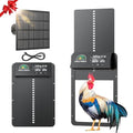 Automatic Chicken Coop Door with Light Sensor & Timer Control - Multi-Mode Chicken Door Opener with Solar Charging - color: Charcoal