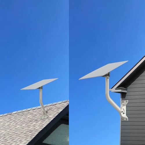 Universal Adjustable Mounting Pole, Steel J-Mount for Attic Outdoor Roof Wall Installation, Weatherproof Mast Pole, Mounting Bracket and Hardware Included (Diameter 1 1/4", Length 16 1/2", White) - size: 16.5"