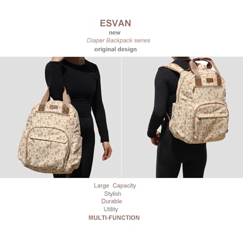 Diaper Bag Backpack Corduroy Multifunction Baby Fashion Travel Pack office Laptop Bag - color: Brown Fawn