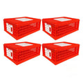 RentACoop Stackable Poultry Carrier Crate (Pack of 4) - size: Pack of 4, 29.0"L x 22.0"W x 12.0"H