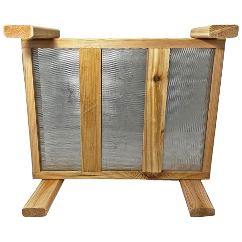 DutchCrafters Cedar Wood Large Open Ground Platform Bird Feeder Tray, Wooden Bird Seed Feeder for Outdoor Wild Birds, Animals for Outside, Garden, Yard
