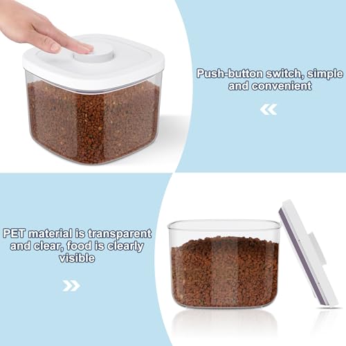 LEAWALK 5-8Lbs/5.28Qt/5L Airtight Dog Cat Food Storage Container and Pet Storage Bin BPA-Free. PET Clear Stackable Dog Treat Containers for Pet Food/Rice/Dry/Cereals/Flour/Sugar/Bread, etc (Medium - color: White (5L-1Pack)