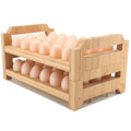 48 Egg Holder Countertop 2-Tier Stackable Bamboo Egg Tray with Anti-Slip Pads/Ventilation Design, Fresh Eggs Storage Organizer for Chicken/Duck/Turkey Eggs - style: Rustic 48Pcs