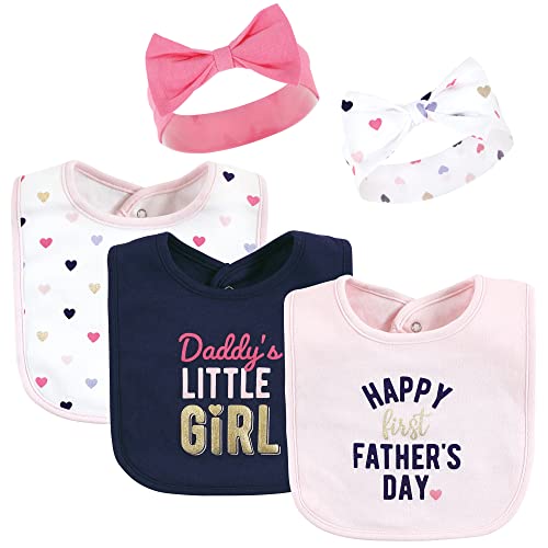 Hudson Baby Unisex Baby Cotton Bib and Headband Set - color: Fathers Day, size: One Size