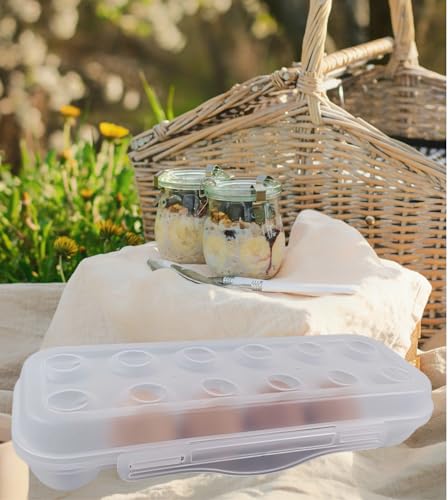 ZeQi Shatterproof Plastic Egg Carton Basekt - Portable, Food Grade PP, Refrigerator, Reusable Egg Storage Container, Camping Outdoor(12Grid) - size: 12Grid