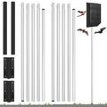 Yaocom 2 Pack 15 ft Telescoping Purple Martin Bird House Bat House Pole with Ground Socket for Outdoor