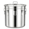 15.8Gal 304 Tainless Steel Rice Storage Container, Large Airtight Canister, 80-110 Lbs Heavy Sealed Rice Bucket with Airtight Lid and Locking Buckle,for Rice, Flour, Grain (60L) - size: Standard 60L/15.8gal