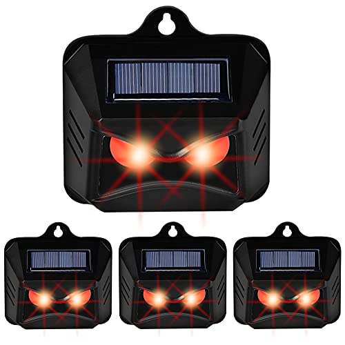 Triumpeek Animal Repeller, Solar Powered Predator Eye Nighttime Animal Deterrent Devices with Red LED Lights, Night Guard Animal Repellent Scares Coyote Skunk Raccoon Deer Away from Yard Chicken Coop | Solar Powered, Red LED Lights, Night Guard, Scares Co