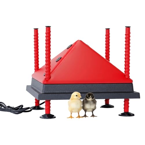 RentACoop 12x12” Adjustable Heating Plate with Foldable Anti-Roost Cone