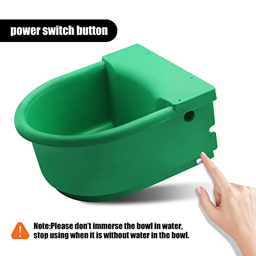 Automatic Heated Dog Waterer Bowl Feeder Constant Temperature Dispenser 3L Outdoor Thermal Bowl with Float Ball Valves for Pet Dog Horse Cattle Goat Sheep (Green) - color: Green
