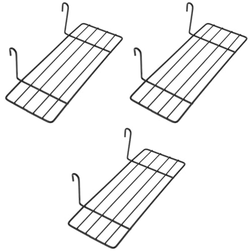 POPETPOP Grid Iron Wall Shelf Bird Cage Platform Perch with Hooks for Parrots and Small Birds Hanging Wire Shelf for Cage Wall Decoration 3 Pack 9.84 X 5.90 X 8.26 in