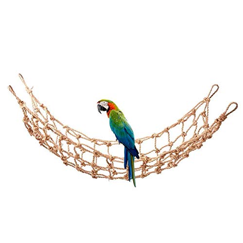 1PCS Hemp Rope, Climbing Net Hanging Swing Large Parrot Climbing Medium Large Parrots Bird Game Cage Toy