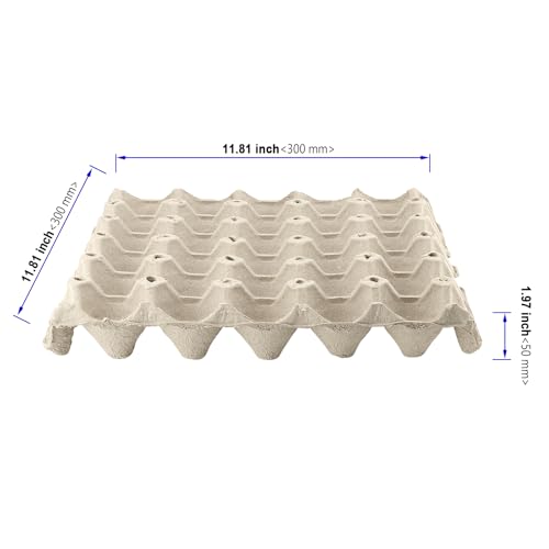20 PCS 30 Count Gray White Egg Cartons, 12x12x2Inch Paper Pulp Egg Crates, Cardboard Egg Cartons for Egg Packing Storage