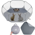 Pawaboo Small Animals Playpen with Pad, Gray+Gray | Waterproof, Reusable Pad, Portable Outdoor Yard Fence, For Chick/Kitten/Puppy/Guinea Pig/Rabbits/Chinchillas - color: Gray+Gray