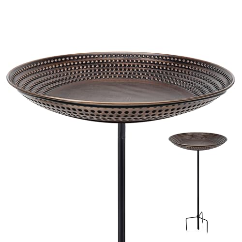 Good Directions Bronze Finish Bird Bath on Garden Pole 18" - style: Bronze