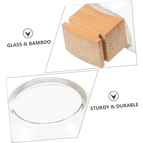 Angoily Bird Feeding Dish Cups Set with Splash-Proof Glass Bowls and Bamboo Fixation for Mess-Free Water Feeder and Food Bowl Suitable for Parakeet Cockatiel Small Birds