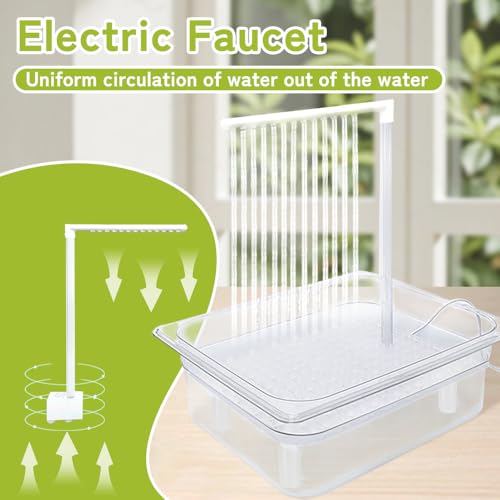 Parrot Bathtub Indoor Automatic Bath Shower with 180 ° Circulating Faucet Contains USB and Power Plug for Medium Birds African Grey Amazon Conure Parakeet Cockatiel Lovebird