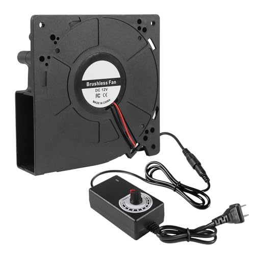 UMLIFE 1 Set PC Fans 120mm (120mm x 32mm) with Variable Speed Controller 3V to 12V, Axial Computer Fan with AC Plug 110V 120V 220V, Vent Fan for PC Cooler Biltong Box Cabinet Receiver Xbox DVR