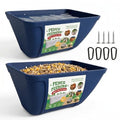 Hanging Chicken Feeder Waterer Heavy Duty BPA-Free Plastic Feed Trough, Fence Mount Livestock Feeding Bucket, Backyard Poultry Farm Supplies for Duck, Turkey, Goat, Sheep, 2 Pack, Blue - color: Blue