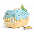 Portable Small Pet Carrier Cage, Hamster Travel Carrier with Handle and Water Bottle, Breathable Easy-Clean Carry Case for Small Animals, Hamsters, Gerbils, Mice, Birds and Small Reptiles