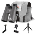 Ultimate Outdoors 12x50 HD Binoculars for Adults – Powerful Waterproof Binoculars with Phone Adapter & Tripod Mount | BaK-4 Prism for Bird Watching, Hunting, Stargazing, Travel & Cruise - color: grey