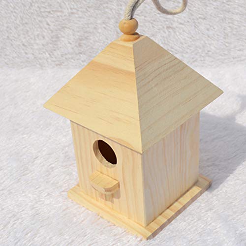 Wooden Birdhouse Creative Wooden Hanging Bird House | Suitable for Small Bird DIY Birdcage Making or Decoration